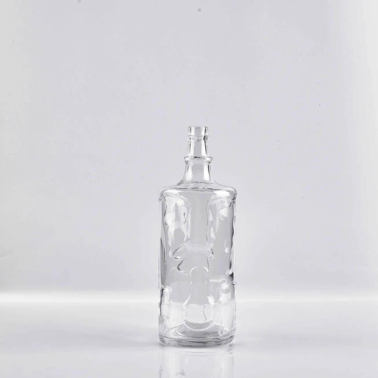 1000ml Embossed Glass Bottle - Premium Spirits Design
