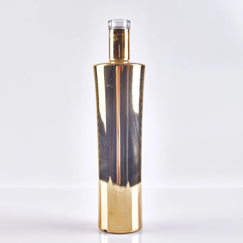 700ml Gold Electroplated Metallization Glass Bottle - Luxury Spirits Design