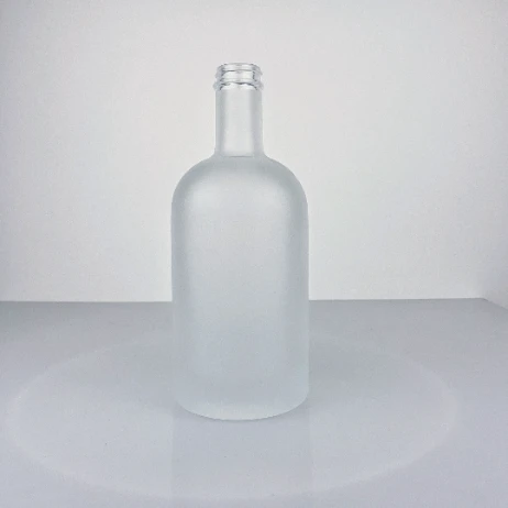 750ml Frosted Classic Round Glass Bottle - Premium Spirits Design