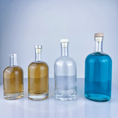 750ml Classic Popular Round Glass Bottle - Premium Spirits Design