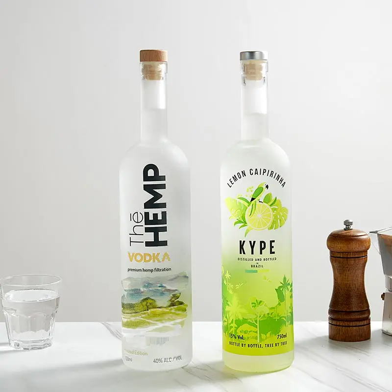 Frosted Glass Bottle for Vodka Packaging - One Glass Bottle Manufacturer